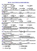 Bài tập Vật lí 12 - Đề số 1 Đại cương dao động điều hòa (Có đáp án)